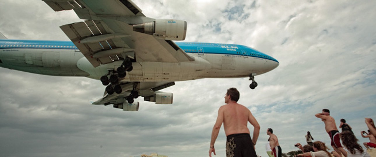 Boeing 747 im Anflug auf St. Maarten: Ein Spektakel.