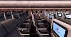 Die Kabine der neuen A350-900 von Japan Airlines JAL: Hier zu sehen ist die Economy Class, ...