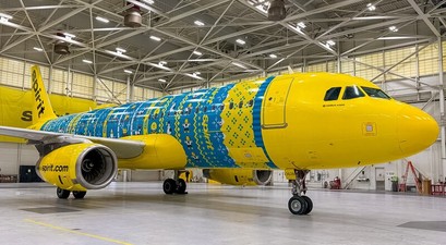 Spirit Airlines Airbus A320: Das Flugzeug wird das Design den ganzen Winter tragen. 