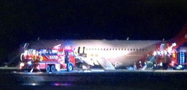 Die verunglückte Maschine von Asiana: Zahlreiche Verletzte.