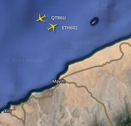 Die beiden Flugzeuge bei Flightradar: Welche Flugsicherung ist zuständig?