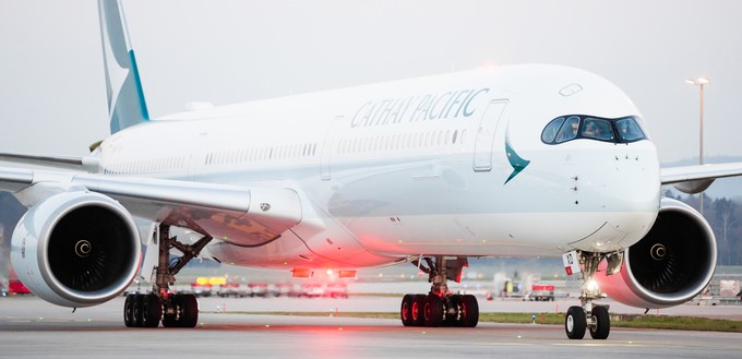 Am 31. März landete der Airbus A350-1000 von Cathay Pacific erstmals in Zürich.