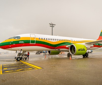 The Airbus A220-300 with registration YL-CSK: The aircraft of Air Baltic ...