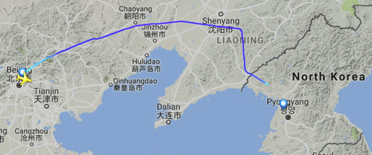 Flug CA121 von Peking nach Pjöngjang: Air China bietet die Route wieder an.