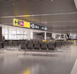 Der neue Flugsteig A weist großzügige Warteräume auf.