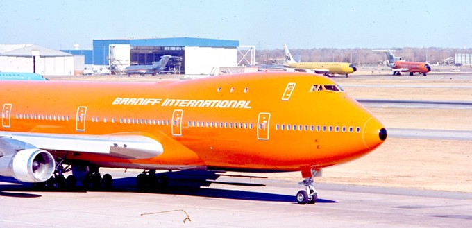 Eine Boeing 747 von Braniff im Jahr 1971