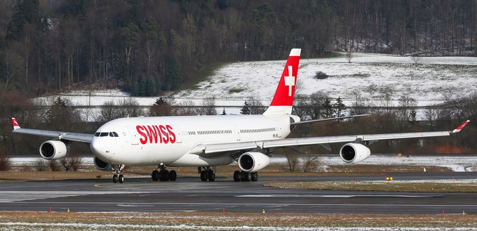 Airbus A340-300 von Swiss.