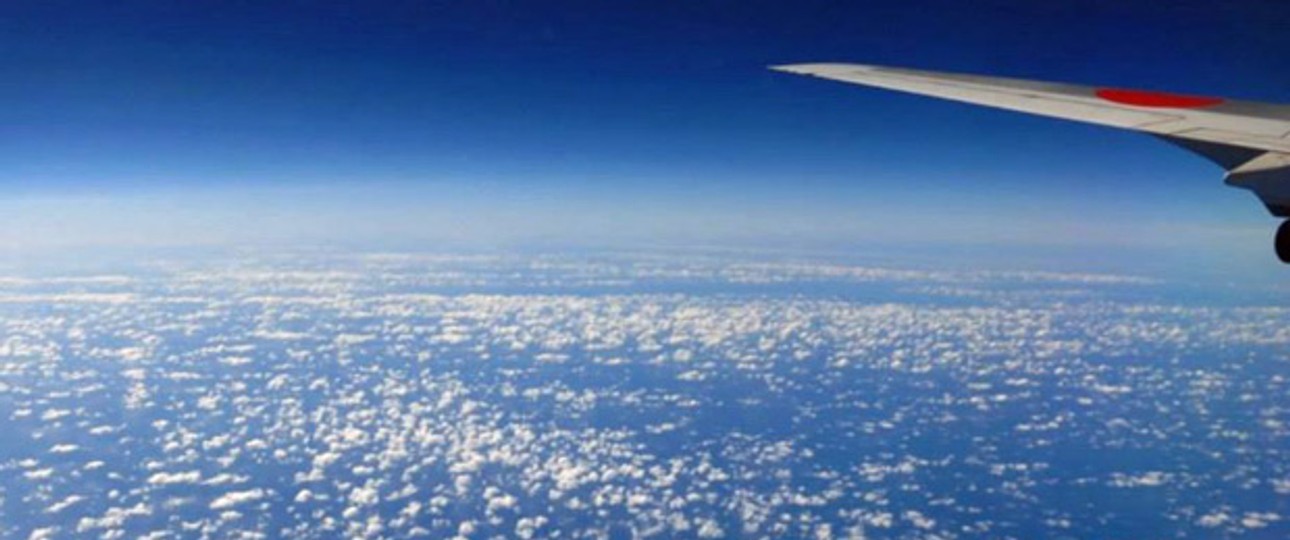 Blick aus dem Fenster eines ANA-Jets: Der Passagier liess sich nicht beruhigen.