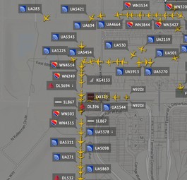 Flughafen Denver: Bis zu 50 Flugzeuge waren für den Start bereit. Einige brauchten über eine Stunde vom Gate zur Piste.