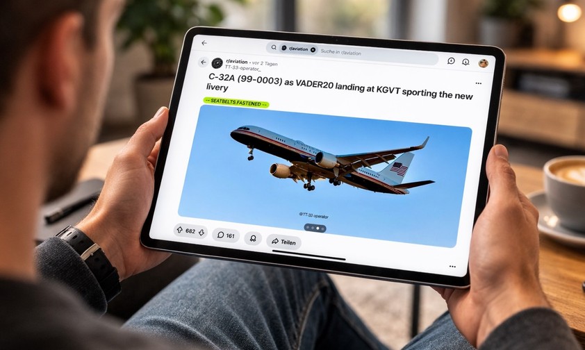 Der Post bei Reddit mit der neuen Lackierung: Die Air Force Two kommt frisch daher.