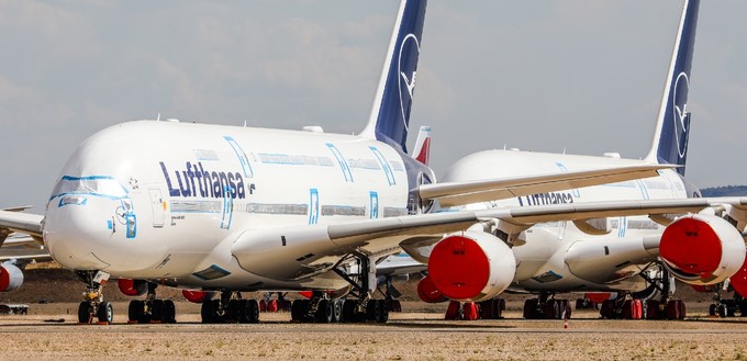 Lufthansa hat ebenfalls Airbus A380 in Teruel gelagert.