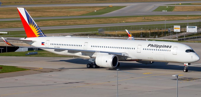 Der Airbus A350 von Philippine Airlines in München.