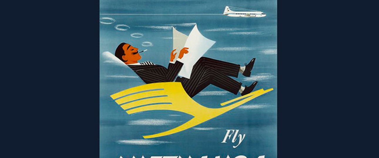 Altes Lufthansa-Plakat: Die Zeiten waren für Airlines noch schön, als es keine Konkurrenz gab.