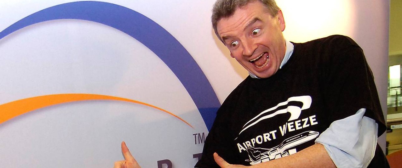 Ryanair-Chef Michael O'Leary am Flughafen Weeze.
