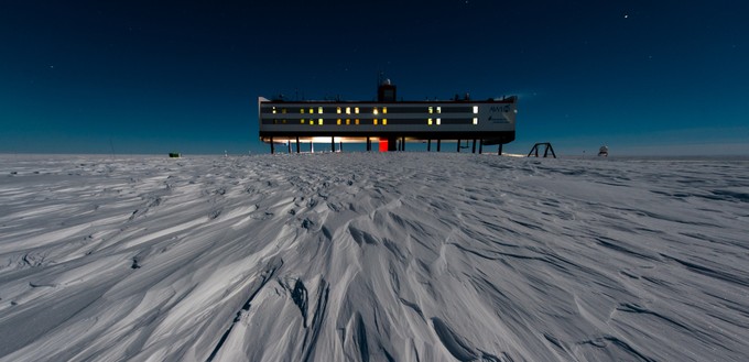 ... Richtung Antarktis, wo die Forschungsstation Neumayer III steht.