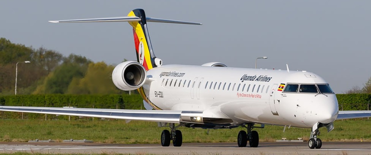 Bombadier CRJ 900 von Uganda Airlines: Die Fluglinie will die Flugzeuge ausflotten.