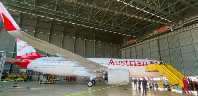 Der erste A320 Neo von Austrian: Benannt wurde er nach dem Nationalpark Donau-Auen.