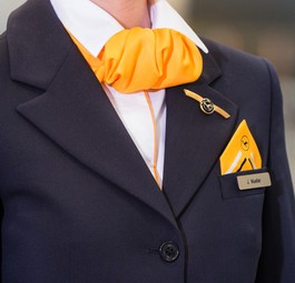 Uniform einer Flugbegleiterin von Lufthansa: Bald bei Swiss an Bord zu sehen.