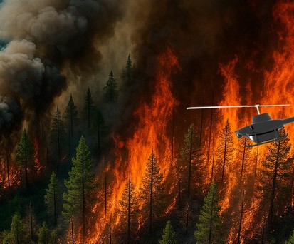 Der Soko von Sky Flare im Einsatz (Montage): Helikopter zur Brandbekämpfung.