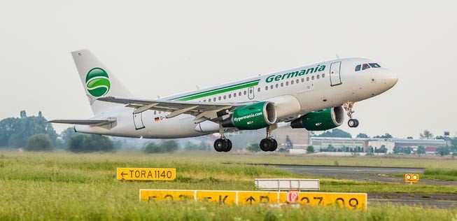 Airbus A319 von Germania: Die Fluglinie hat viel vor.