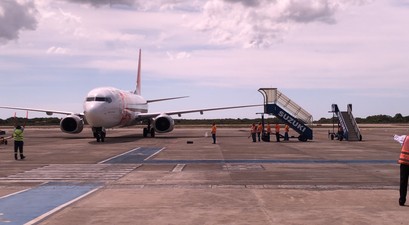 Boeing 737 am Flughafen Jericoacoara im Bundesstaat Ceará: Der Notdosten ist nicht bestesn erschlossen.