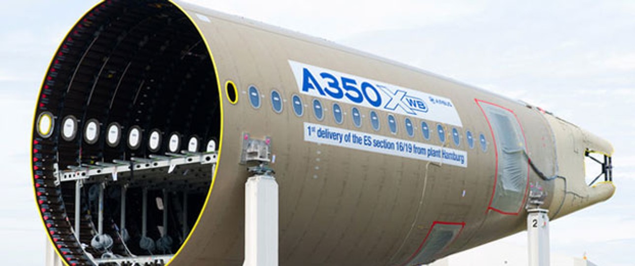 A350-Rumpf: Die erste Version am Markt wird der A350-900 sein.