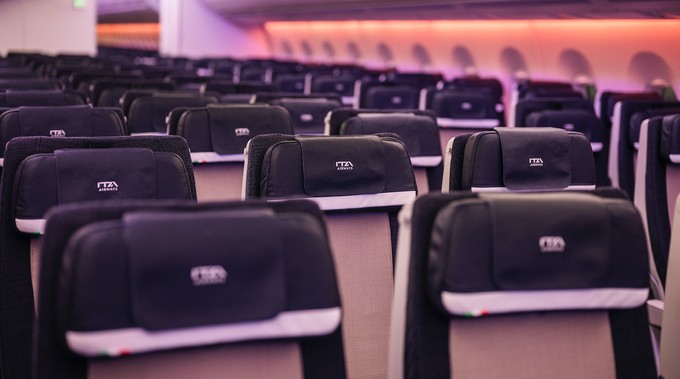 Die Economy Class im neuen Airbus A350 von ITA Airways.