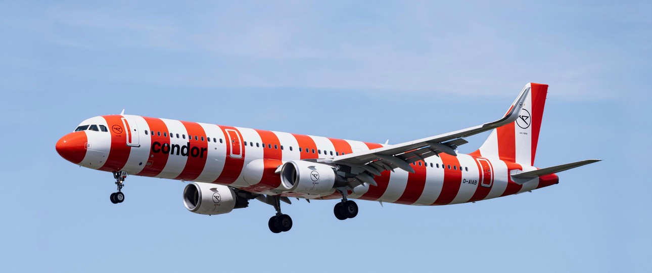 Airbus A321 von Condor: Flog lange, kam nirgednwo hin.
