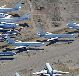 Platz 3: Der Pinal Airpark ist der größte Flugzeugfriedhof der Welt. In dem trockenen Wüstenklima sollen die eingemotteten Jets besonders gut erhalten bleiben.