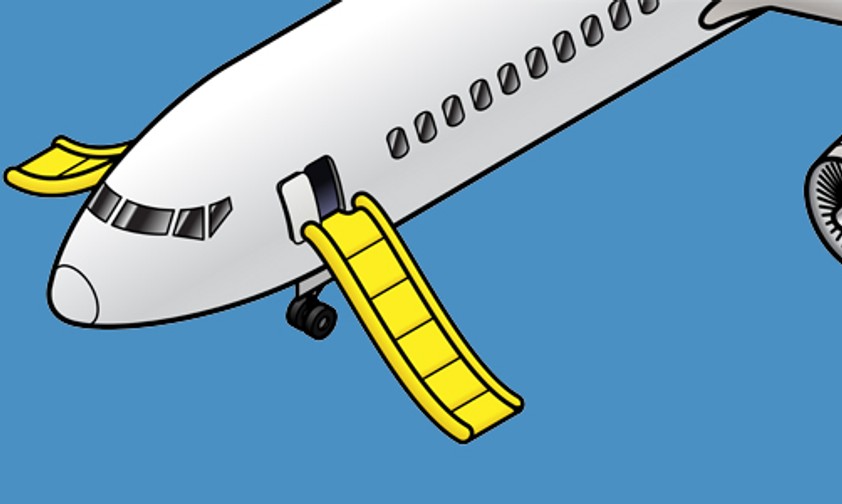 Notrutsche: Bei einer Embraer E190 von Jetblue zickte sie.