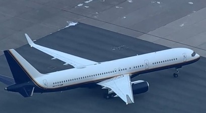 Die Boeing 757 des Justizministeriums der USA nach der Landung in New York: Diktator an Bord.