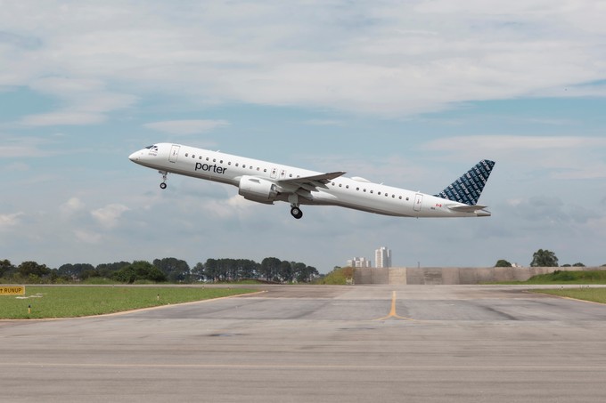 Die erste Embraer E915-E2 von Porter.