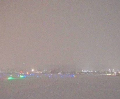 Bangor Airport am Sonntagabend: Der Wintersturm wütete auch hier.
