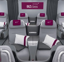 Die Business Class ist 2-2-2- konfiguriert.