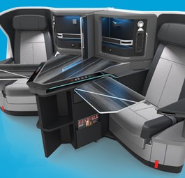 Venture von Jamco: Der Sitz für die KLM-Business-Class in der Boeing 787-10.