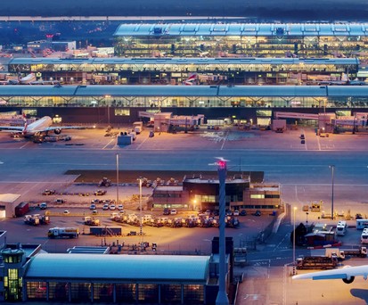 <strong>Platz 6: </strong>Vereinigtes Königreich: 20.906 Starts pro Woche. Hier zu sehen, der Flughafen London-Heathrow.