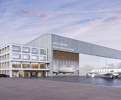 Neuer Hangar für die Business Aviation am Flughafen Zürich: Der Flughafen baut bis 2028 neue Gebäude in der Zone West.