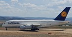 Airbus A380 von Lufthansa in Teruel: Die Airline holt die Flieger langsam zurück.