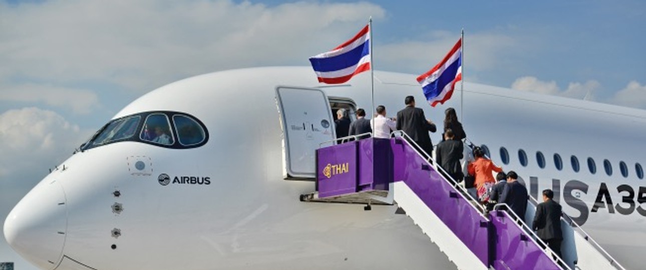 Airbus A350 in Bangkok: Thai Airways will sie erst 2018.