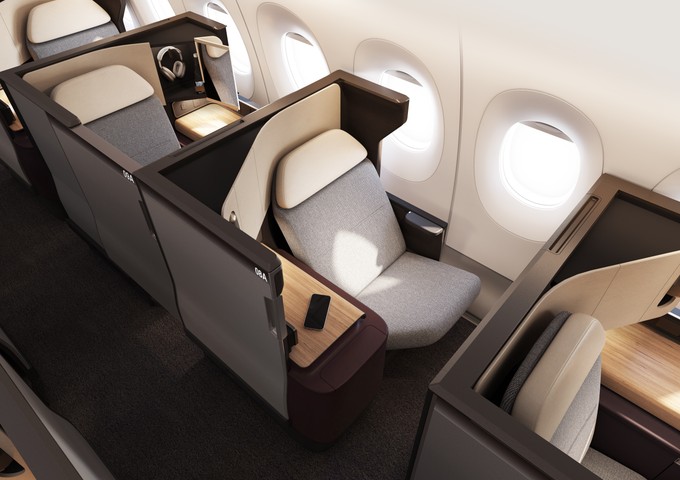 Ein Blick in die Business Class: Erstmals hat sie bei Qantas ...