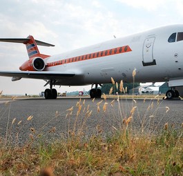 Die Fokker 70 bei ihrem Abschied aus den Niederlanden.