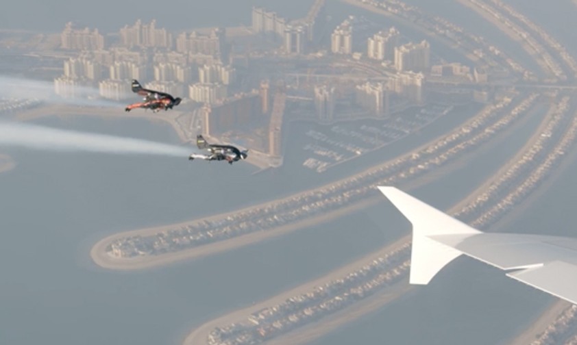 Fliegende Männer vs. Superjumbo Airbus A380