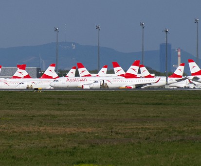 Geparkte Flugzeuge von AUA in Wien: Die Erholung dauert länger als gedacht.