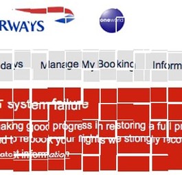 Webseite vom British Airways: Nun müssen die Bruchstücke wieder zusammen gesetzt werden.