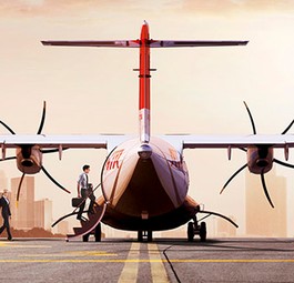Flieger von ATR. Mehr als 80 Plätze bringt man nicht rein.