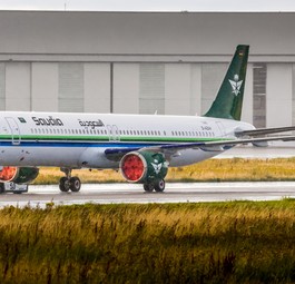 Der A321 Neo in Hamburg: Weiß mit mehrfarbigen Streifen ...