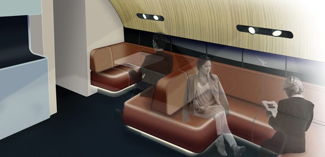 Auch die Lounge im Oberdeck des A380 soll in Zukunft mehr Platz bieten.