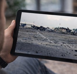 Das Bild, das angeblich den zerstörten Airbus A340 von Mahan Air zeigt: Lässt sich nicht unabhängig verifizieren.