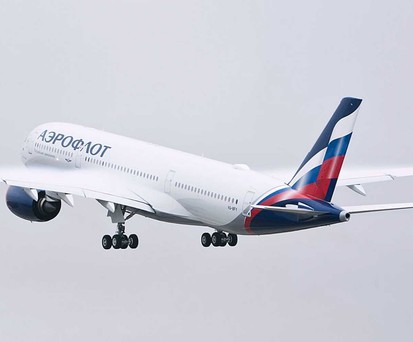 Airbus A350 von Aeroflot: Der Flugzeugtyp darf bei der Airline künftig auch mit acht Flugbegleitenden abheben.
