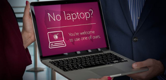 Laptop von Qatar Airways: Passagiere können sie bei der Airline leihen.